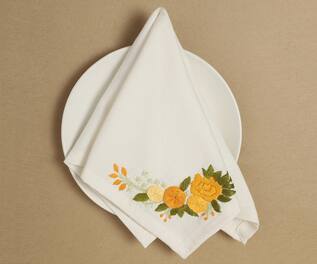 Design Gaatha Cotton Placement Embroidered Table Napkin - Set of 4