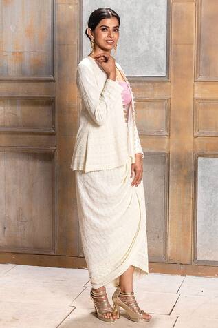 Monk & Mei Mastani Paisley Embroidered Dhoti Skirt