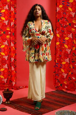 Shristi Chetani Printed Angrakha Kurta & Pant Set