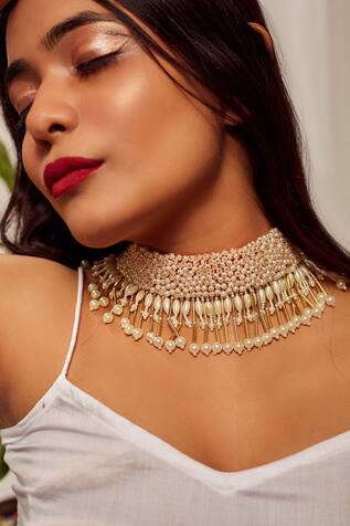 Kanyaadhan by DhirajAayushi Bead Hand Embroidered Choker