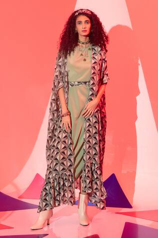 Eshaa Amiin Cowl Maxi Dress
