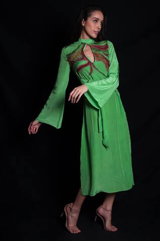 Seesa Applique Embroidered High Slit Dress