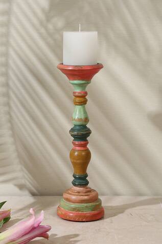 Amoli Concepts  Hand Crafted Wooden Candle Holder