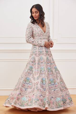Rahul Mishra Gul-E-Bahar Silk Embroidered Gown