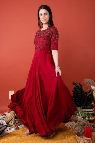 Shristi Chetani Hand Embroidered Gown