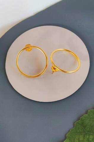 Aaree Accessories Brass Circular Shape Hoops