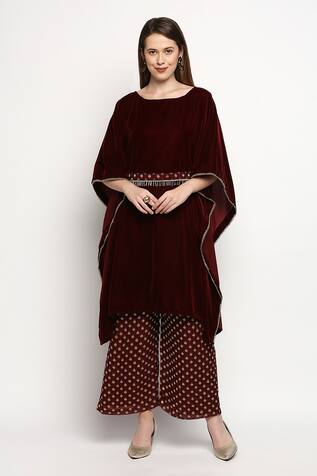 Monk & Mei Nuuh Velvet Kaftan & Palazzo Set