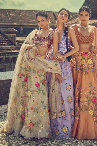 Surily G Floral Embroidered Lehenga Skirt