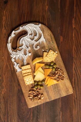 Amoli Concepts Carved Floral Design Chopping Board