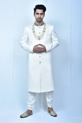 Samyukta Singhania Cutdana Embellished Collar Sherwani Set