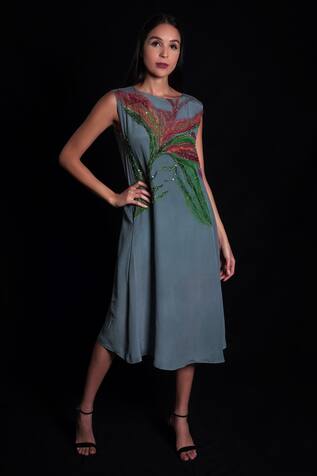 Seesa Leaf Applique Work Dress