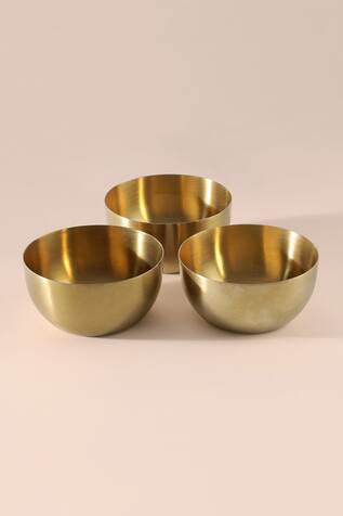 Table Manners Brass Bowls 3 Pcs Set