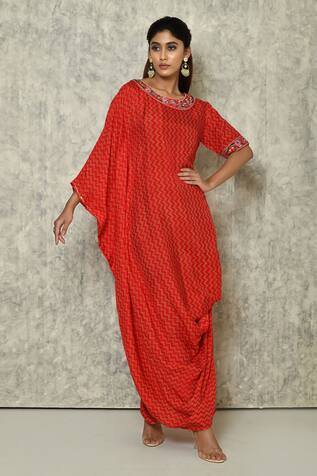 Nazaakat by Samara Singh Draped Printed Kaftan