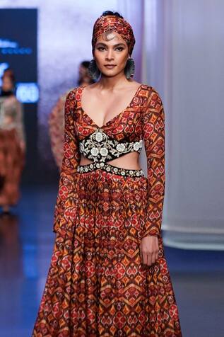 Anand Kabra Abstract Print Anarkali