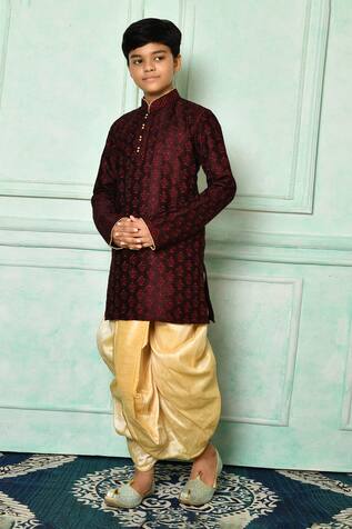 Arihant Rai Sinha Fleur De Lis Patterned Kurta & Dhoti Pant Set