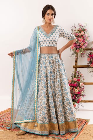 Rivaaj Clothing Nayab Floral Print Lehenga Set