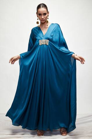 Ranian Silk Front Pleated Kaftan