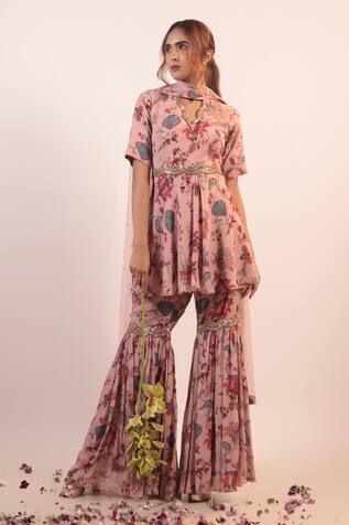 Shristi Chetani Floral Pattern Kurta Sharara Set
