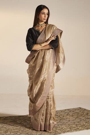 Shorshe Clothing Handloom Tissue Woven Saree