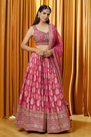 Alaya Advani Patterned Lehenga Set With Embellished Blouse