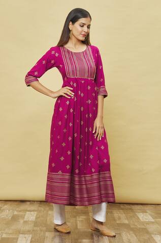 Samyukta Singhania Geometric Print Anarkali