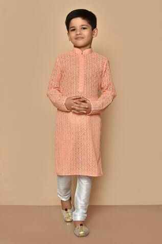 Aryavir Malhotra Embroidered Pastel Kurta Set