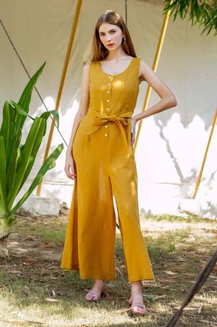 Missprint Button Down Jumpsuit