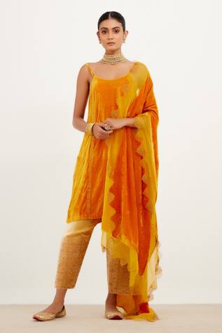 Devnaagri Zari Embroidered Velvet Kurta Salwar Set