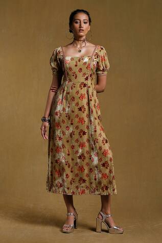 Ritu Kumar Floral Print Midi Dress
