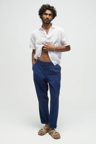 Terra Luna Organic Handloom Solid Pleated Pant