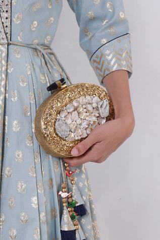 Handle Those Bags Crystal & Pearl Embellished Clutch