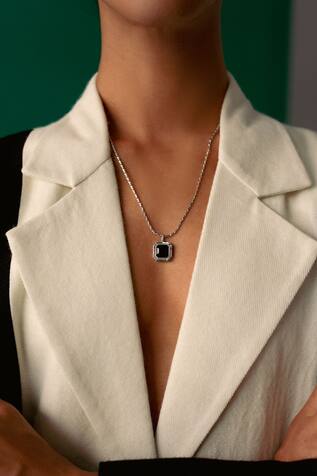 Esme by Aashna Dalmia Square Embellished Pendant