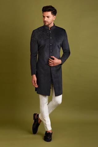 Chatenya Mittal Velvet Bandhgala Set