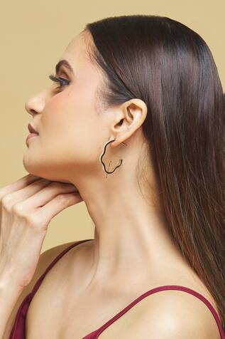 Nepra by Neha Goel Abstract Enamelled Earrings