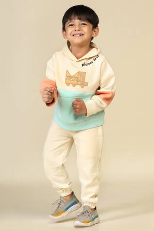 Miko Lolo Planet First Embroidered Color Blocked Hoodie 