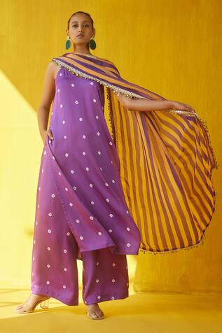 Aapro Gazal Hand Block Print Kurta Palazzo Set