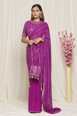 Yoshita Couture Suzanna Embroidered Saree With Blouse