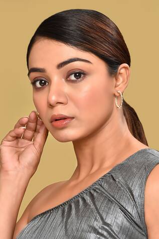 Naintara Bajaj Circular Embellished Hoops