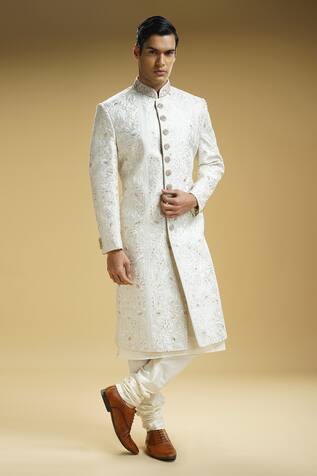 Kommal Sood Flower Embroidered Sherwani Jacket Set