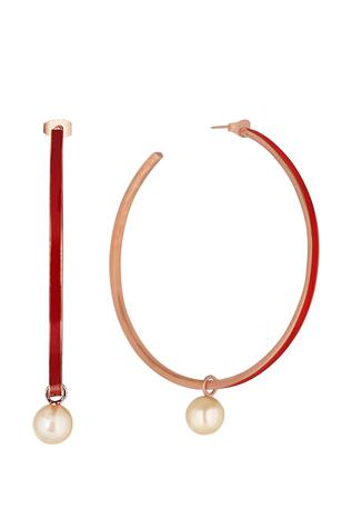 Itrana Enamelled Hoop Earrings