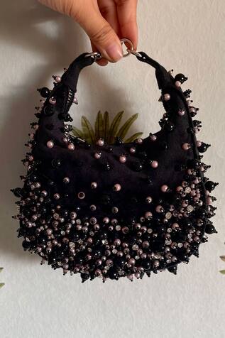 Bhavna Kumar Pearl Work Crescent Bag