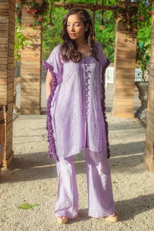 Monk & Mei V Neck Kaftan & Pant Set