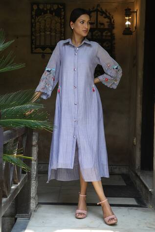 Desert Shine by Sulochana Jangir Embroidered Sleeve Shirt Dress
