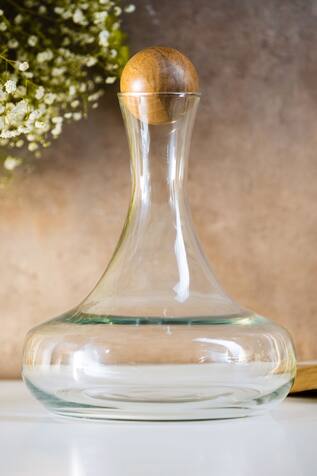 S.G. Home Glass Decanter With Wooden Stopper 