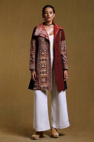 Ritu Kumar Geometric Print Long Jacket