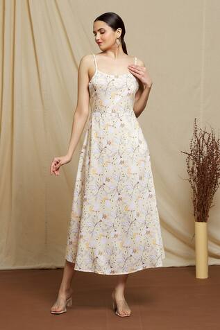 Khwaab by Sanjana Lakhani Floral Digital Printed Midi Dress
