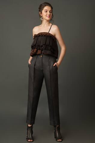 House of Behram Cropped One Shoulder Top