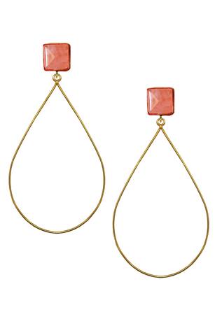 Aaree Accessories Stone Embellished Drop Shape Earrings