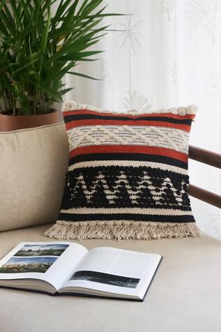 The Kargha Story Kaleidoscope Stripe Woven Cushion Cover