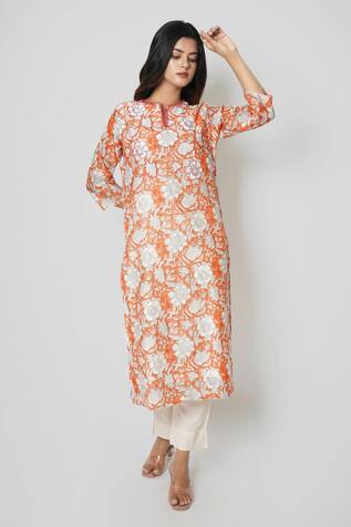 Kameez Summer Poppy Printed Kurta & Pant Set